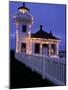 Mukilteo Lighthouse with Christmas Lights, Washington, USA-null-Mounted Photographic Print