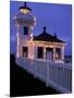 Mukilteo Lighthouse with Christmas Lights, Washington, USA-null-Mounted Photographic Print