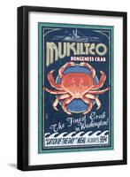 Mukilteo, Washington - Dungeness Crab Vintage Sign-Lantern Press-Framed Art Print