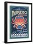 Mukilteo, Washington - Dungeness Crab Vintage Sign-Lantern Press-Framed Art Print