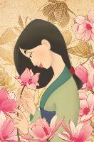 MULAN - FLOWER-null-Lamina Framed Poster