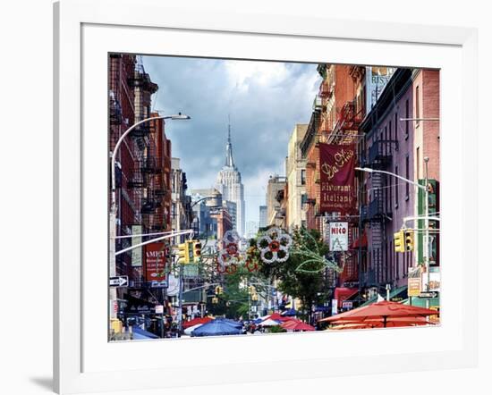 Mulberry Street in Little Italy, Manhattan, New York City, New York-George Oze-Framed Photographic Print