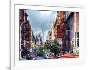 Mulberry Street in Little Italy, Manhattan, New York City, New York-George Oze-Framed Photographic Print