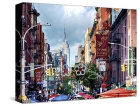 Mulberry Street in Little Italy, Manhattan, New York City, New York-George Oze-Stretched Canvas