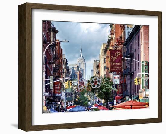 Mulberry Street in Little Italy, Manhattan, New York City, New York-George Oze-Framed Photographic Print