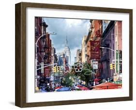 Mulberry Street in Little Italy, Manhattan, New York City, New York-George Oze-Framed Photographic Print