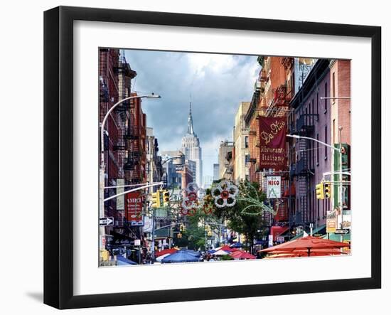 Mulberry Street in Little Italy, Manhattan, New York City, New York-George Oze-Framed Photographic Print