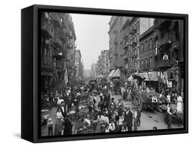 Mulberry Street in New York City's Little Italy Ca, 1900-null-Framed Stretched Canvas