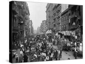 Mulberry Street in New York City's Little Italy Ca, 1900-null-Stretched Canvas