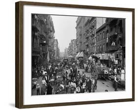 Mulberry Street in New York City's Little Italy Ca, 1900-null-Framed Photo