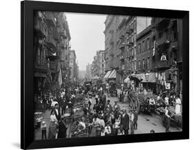 Mulberry Street in New York City's Little Italy Ca, 1900-null-Framed Photo