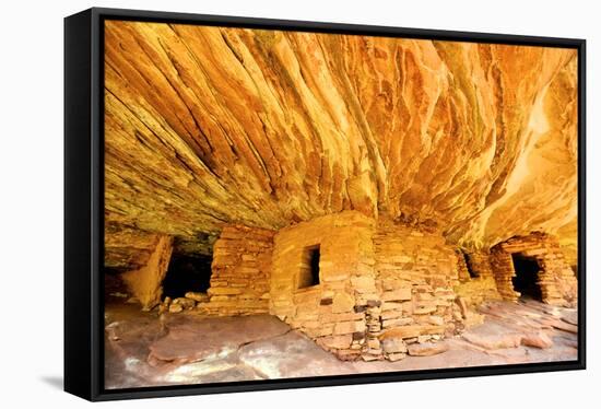 Mule Canyons House on Fire Ruin, Anasazi Ruins, Cedar Mesa, Utah-Richard Wright-Framed Stretched Canvas