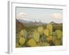 Mule Ears and Prickly Pear Cactus, Chisos Mountains, Big Bend National Park, Brewster Co., Texas, U-Larry Ditto-Framed Photographic Print