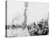 Mule Teams on the Levee, New Orleans, La.-null-Stretched Canvas