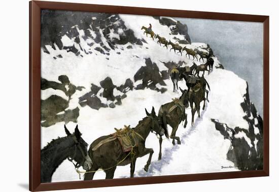 Mule Train Going to the Silver Mines of Colorado-null-Framed Giclee Print