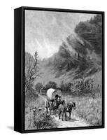 Mule Wagon Passing Through the Cumberland Gap, Kentucky-null-Framed Stretched Canvas