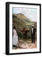 Mule with Water Kegs, Sicily, Italy, C1923-AW Cutler-Framed Giclee Print