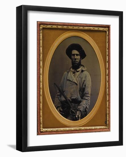 Muleskinner Holding A Whip-null-Framed Art Print