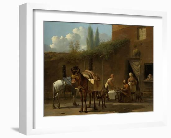 Muleteers at an Inn-Karel Dujardin-Framed Art Print