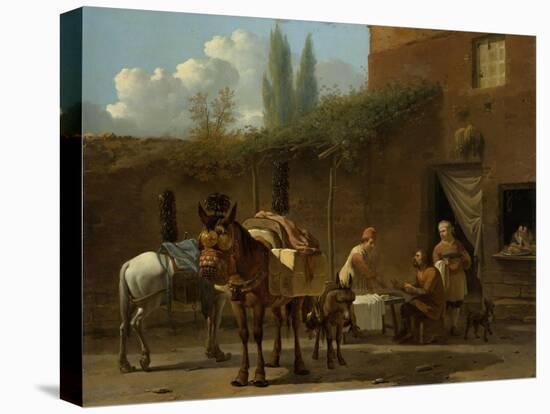 Muleteers at an Inn-Karel Dujardin-Stretched Canvas