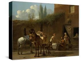 Muleteers at an Inn-Karel Dujardin-Stretched Canvas