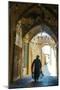 Mullah hurrying down typical vaulted alleyway, Yazd, Iran, Middle East-James Strachan-Mounted Photographic Print
