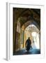 Mullah hurrying down typical vaulted alleyway, Yazd, Iran, Middle East-James Strachan-Framed Photographic Print