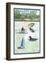 Mullett Lake, Michigan - Nautical Chart-Lantern Press-Framed Art Print