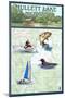 Mullett Lake, Michigan - Nautical Chart-Lantern Press-Mounted Art Print