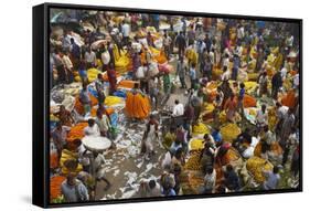 Mullik Ghat Flower Market, Kolkata (Calcutta), West Bengal, India, Asia-Bruno Morandi-Framed Stretched Canvas