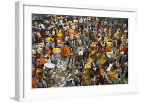 Mullik Ghat Flower Market, Kolkata (Calcutta), West Bengal, India, Asia-Bruno Morandi-Framed Photographic Print