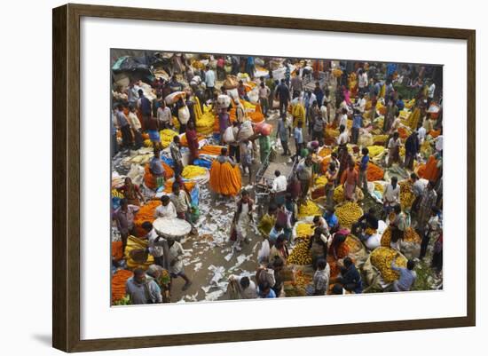 Mullik Ghat Flower Market, Kolkata (Calcutta), West Bengal, India, Asia-Bruno Morandi-Framed Photographic Print
