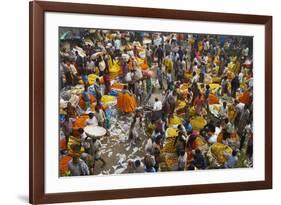 Mullik Ghat Flower Market, Kolkata (Calcutta), West Bengal, India, Asia-Bruno Morandi-Framed Photographic Print