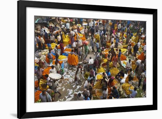 Mullik Ghat Flower Market, Kolkata (Calcutta), West Bengal, India, Asia-Bruno Morandi-Framed Photographic Print