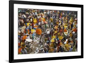 Mullik Ghat Flower Market, Kolkata (Calcutta), West Bengal, India, Asia-Bruno Morandi-Framed Photographic Print