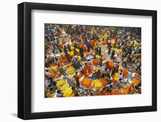 Mullik Ghat Flower Market, Kolkata (Calcutta), West Bengal, India, Asia-Bruno Morandi-Framed Photographic Print