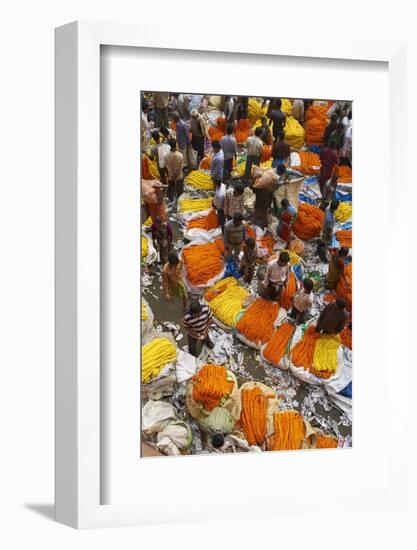 Mullik Ghat Flower Market, Kolkata (Calcutta), West Bengal, India, Asia-Bruno Morandi-Framed Photographic Print