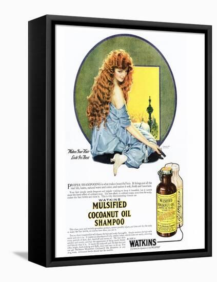 Mulsified Shampoo, Cocoanuts Oil Coconuts, USA, 1920-null-Framed Stretched Canvas