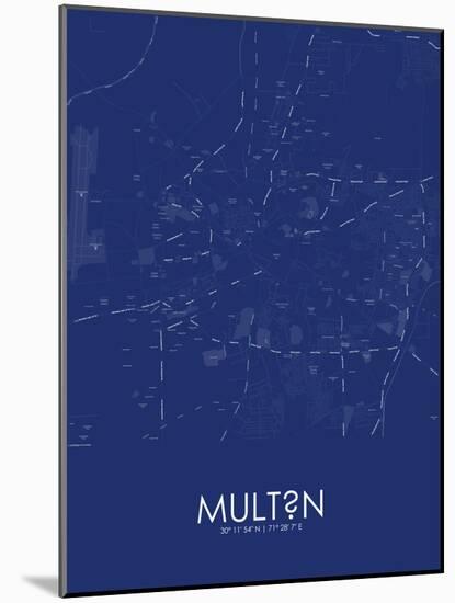Multan, Pakistan Blue Map-null-Mounted Poster