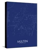 Multan, Pakistan Blue Map-null-Stretched Canvas