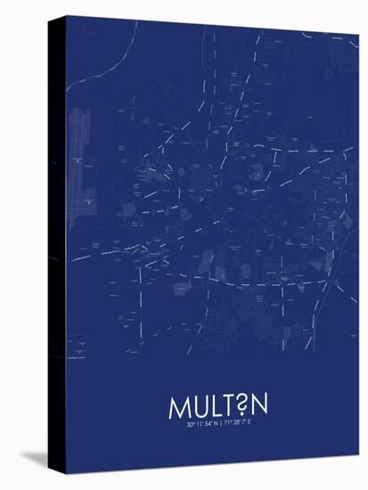 Multan, Pakistan Blue Map-null-Stretched Canvas