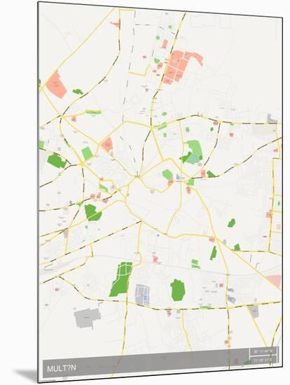 Multan, Pakistan Map-null-Mounted Poster