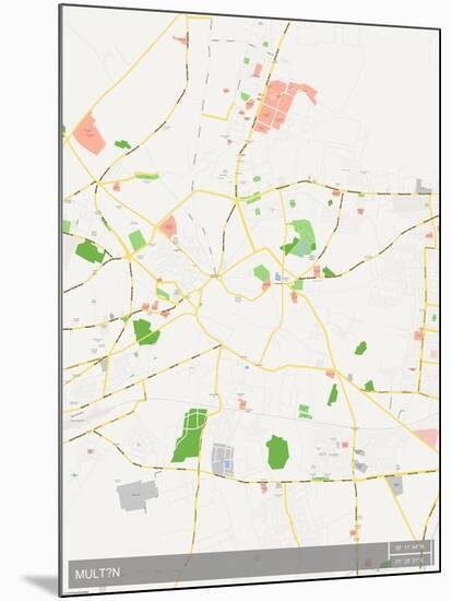 Multan, Pakistan Map-null-Mounted Poster