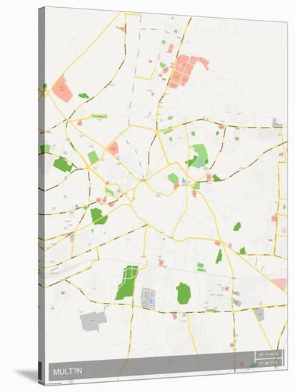 Multan, Pakistan Map-null-Stretched Canvas