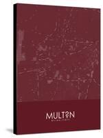 Multan, Pakistan Red Map-null-Stretched Canvas