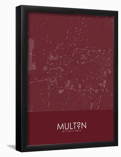 Multan, Pakistan Red Map-null-Framed Poster