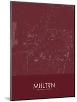 Multan, Pakistan Red Map-null-Mounted Poster