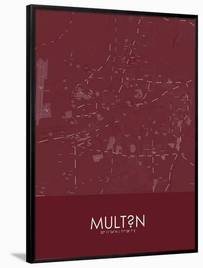 Multan, Pakistan Red Map-null-Framed Poster