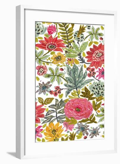 Multi Bloom Floral I-Karen Fields-Framed Art Print