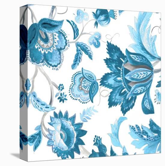 Multi Blue Capri Floral-Lanie Loreth-Stretched Canvas